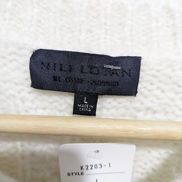 New Nili Lotan | Olympia Silk and Cashmere Sweater in Ivory - Picture 4 of 6